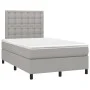 Box spring bed with fabric mattress and light gray LED 120x200 cm by vidaXL, Beds and slatted bases - Ref: Foro24-3135181, Pr...