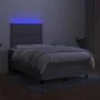 Box spring bed with fabric mattress and light gray LED 120x200 cm by vidaXL, Beds and slatted bases - Ref: Foro24-3135181, Pr...