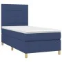 Box spring bed mattress and LED lights blue fabric 90x190 cm by vidaXL, Beds and slatted bases - Ref: Foro24-3135403, Price: ...