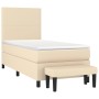 Boxspringbett mit cremefarbener Stoffmatratze 90x200 cm von vidaXL, Betten und Lattenroste - Ref: Foro24-3136410, Preis: 359,...