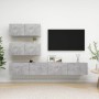 Set muebles de salón TV 4 pzas madera ingeniería gris hormigón