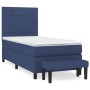 Box spring bed with blue fabric mattress 90x190 cm by vidaXL, Beds and slatted bases - Ref: Foro24-3136563, Price: 370,50 €, ...