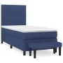 Box spring bed with blue fabric mattress 90x190 cm by vidaXL, Beds and slatted bases - Ref: Foro24-3136723, Price: 362,48 €, ...