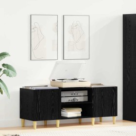 Mueble para discos de vinilo Roble Negro 121 x 38 x 48 cm