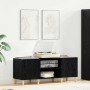 Mueble para discos de vinilo Roble Negro 121 x 38 x 48 cm