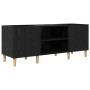 Mueble para discos de vinilo Roble Negro 121 x 38 x 48 cm