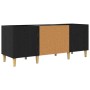 Mueble para discos de vinilo Roble Negro 121 x 38 x 48 cm