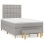 Box spring bed with light gray fabric mattress 120x200 cm by vidaXL, Beds and slatted bases - Ref: Foro24-3137461, Price: 445...