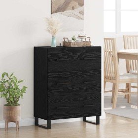 Vitrina con cajón Roble Negro 69,5 x 34 x 90 cm en Aparadores | Comprar online en Foro24