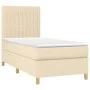 Box spring bed with cream fabric mattress 90x200 cm by vidaXL, Beds and slatted bases - Ref: Foro24-3142470, Price: 319,10 €,...