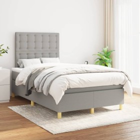 Boxspringbett mit hellgrauer Stoffmatratze 120x200 cm von vidaXL, Betten und Lattenroste - Ref: Foro24-3142641, Preis: 411,33...