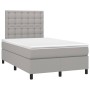 Box spring bed with light gray fabric mattress 120x200 cm by vidaXL, Beds and slatted bases - Ref: Foro24-3142081, Price: 410...
