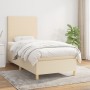 Box spring bed with cream fabric mattress 90x200 cm by vidaXL, Beds and slatted bases - Ref: Foro24-3142150, Price: 322,71 €,...