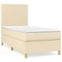 Box spring bed with cream fabric mattress 90x200 cm by vidaXL, Beds and slatted bases - Ref: Foro24-3142150, Price: 332,88 €,...