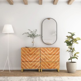 Auxiliary cabinet 2 pcs black brown mango wood 60x33.5x75cm by vidaXL, Sideboards - Ref: Foro24-3206281, Price: 297,10 €, Dis...