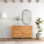 Armario auxiliar 2 uds madera mango marrón negro 60x33,5x75cm de vidaXL, Aparadores - Ref: Foro24-3206281, Precio: 296,95 €