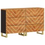 Beistellschrank 2 Stk. schwarzbraunes Mangoholz 60x33,5x75cm von vidaXL, Sideboards - Ref: Foro24-3206281, Preis: 297,10 €, R...