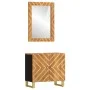 Badezimmermöbel-Set 2-teilig aus massivem Mangoholz braun und schwarz von vidaXL, Badezimmermöbel - Ref: Foro24-3206289, Prei...