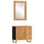 Badezimmermöbel-Set 2-teilig aus massivem Mangoholz braun und schwarz von vidaXL, Badezimmermöbel - Ref: Foro24-3206289, Prei...