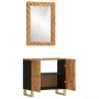 Badezimmermöbel-Set 2-teilig aus massivem Mangoholz braun und schwarz von vidaXL, Badezimmermöbel - Ref: Foro24-3206289, Prei...