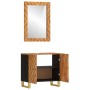 Badezimmermöbel-Set 2-teilig aus massivem Mangoholz braun und schwarz von vidaXL, Badezimmermöbel - Ref: Foro24-3206289, Prei...