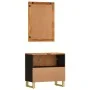 Badezimmermöbel-Set 2-teilig aus massivem Mangoholz braun und schwarz von vidaXL, Badezimmermöbel - Ref: Foro24-3206289, Prei...