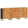 Beistellschrank 3 Stück schwarzbraunes Mangoholz 60x33,5x75cm von vidaXL, Sideboards - Ref: Foro24-3206282, Preis: 397,55 €, ...
