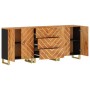 Beistellschrank 3 Stück schwarzbraunes Mangoholz 60x33,5x75cm von vidaXL, Sideboards - Ref: Foro24-3206282, Preis: 397,55 €, ...