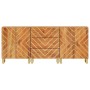 Beistellschrank 3 Stück schwarzbraunes Mangoholz 60x33,5x75cm von vidaXL, Sideboards - Ref: Foro24-3206282, Preis: 397,55 €, ...
