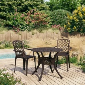 Bistro table and chairs 3-piece set cast aluminum bronze color by vidaXL, Garden sets - Ref: Foro24-3070583, Price: 456,79 €,...