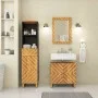 Bathroom furniture set 3 pieces solid mango wood brown and black by vidaXL, Bedroom furniture sets - Ref: Foro24-3206290, Pri...