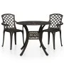 Bistrotisch und Stühle 3 Stück Aluminiumguss Bronzefarbe von vidaXL, Gartensets - Ref: Foro24-3070583, Preis: 465,61 €, Rabat...