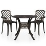 Bistrotisch und Stühle 3 Stück Aluminiumguss Bronzefarbe von vidaXL, Gartensets - Ref: Foro24-3070583, Preis: 474,76 €, Rabat...