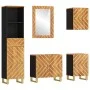 Bathroom furniture set 5 pieces solid mango wood brown and black by vidaXL, Bathroom furniture - Ref: Foro24-3206292, Price: ...