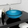Blue tempered glass sink 42x14 cm by vidaXL, Sinks - Ref: Foro24-345265, Price: 74,52 €, Discount: %