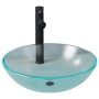 Lavabo con grifo y tapón pulsador cristal templado esmerilado de vidaXL, Lavabos - Ref: Foro24-3098445, Precio: 101,19 €, Des...