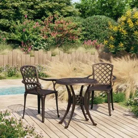 Bistro table and chairs 3 pieces cast aluminum bronze color by vidaXL, Garden sets - Ref: Foro24-3070580, Price: 397,34 €, Di...