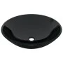 Sink and faucet with black tempered glass push-button stopper by vidaXL, Sinks - Ref: Foro24-3098450, Price: 100,01 €, Discou...