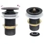 Sink and faucet with black tempered glass push-button stopper by vidaXL, Sinks - Ref: Foro24-3098450, Price: 100,01 €, Discou...