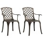 Bistrotisch und Stühle, 3-teilig, Aluminiumguss, bronzefarben von vidaXL, Gartensets - Ref: Foro24-3070580, Preis: 382,02 €, ...