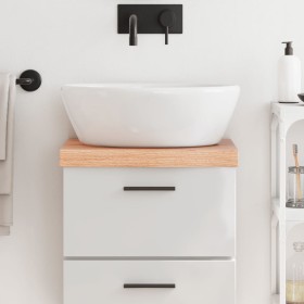 Light brown treated solid wood bathroom countertop 40x30x(2-6) cm by vidaXL, Countertops - Ref: Foro24-3156091, Price: 42,24 ...