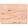 Encimera baño madera maciza tratada marrón claro 40x30x(2-6) cm