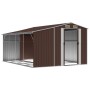 Cobertizo de jardín acero galvanizado marrón 277x365,5x179 cm de vidaXL, Cobertizos - Ref: Foro24-3188297, Precio: 590,90 €, ...