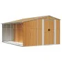 Cobertizo jardín acero galvanizado marrón claro 277x365,5x179cm de vidaXL, Cobertizos - Ref: Foro24-3188300, Precio: 569,85 €...