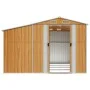 Cobertizo jardín acero galvanizado marrón claro 277x365,5x179cm de vidaXL, Cobertizos - Ref: Foro24-3188300, Precio: 569,85 €...