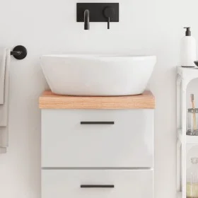 Encimera baño madera maciza tratada marrón claro 40x40x(2-6) cm de vidaXL, Encimeras - Ref: Foro24-3156094, Precio: 36,93 €, ...