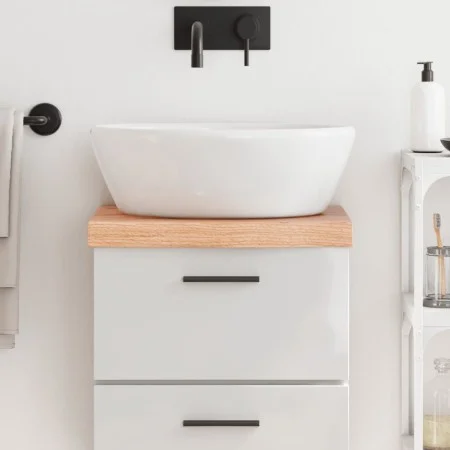 Encimera baño madera maciza tratada marrón claro 40x40x(2-6) cm de vidaXL, Encimeras - Ref: Foro24-3156094, Precio: 36,93 €, ...