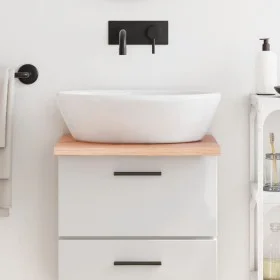 Light brown treated solid wood bathroom countertop 40x50x2 cm by vidaXL, Countertops - Ref: Foro24-3156095, Price: 49,99 €, D...