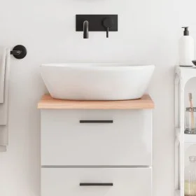Light brown treated solid wood bathroom countertop 40x60x2 cm by vidaXL, Countertops - Ref: Foro24-3156098, Price: 43,72 €, D...