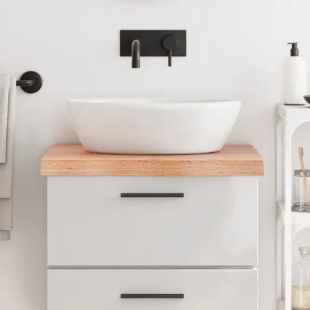 Light brown treated solid wood bathroom countertop 60x60x(2-6) cm by vidaXL, Countertops - Ref: Foro24-3156112, Price: 67,59 ...